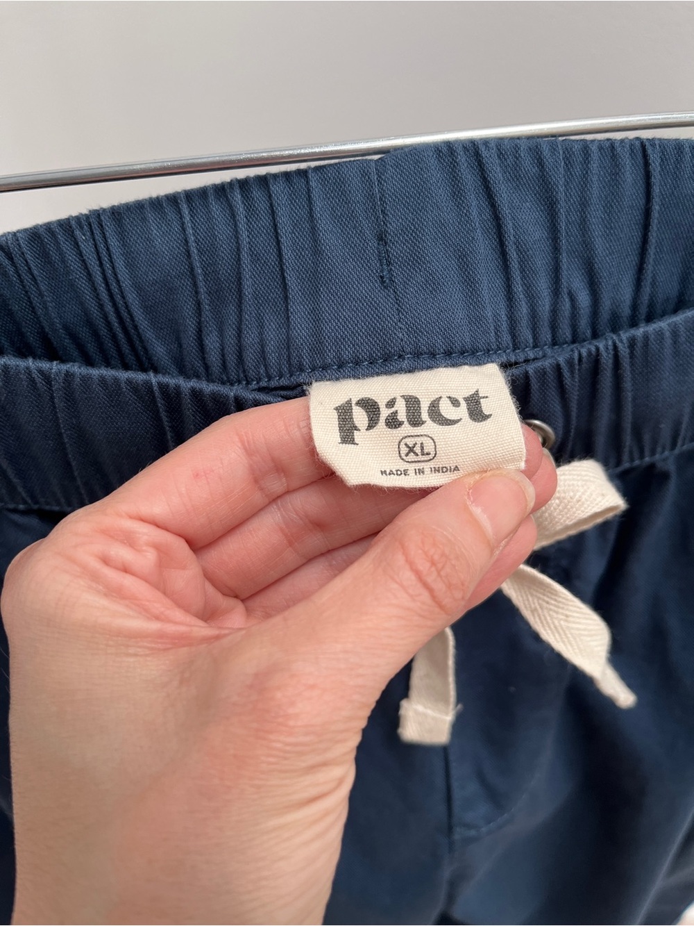Pact organic cotton daily twill pant XL french navy drawstring pockets stretch - Picture 5 of 12